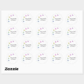 Colorful Butterflies Birthday Ronde Sticker (Vel)