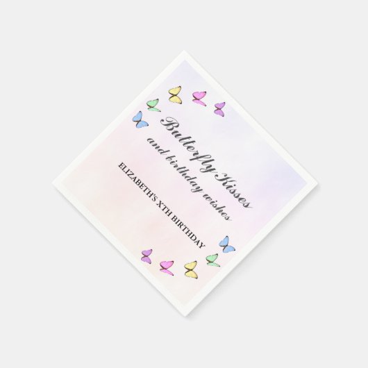 Colorful Butterflies Birthday Servet (Hoek)