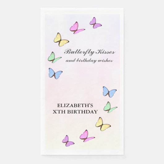 Colorful Butterflies Birthday Servet (Voorkant)