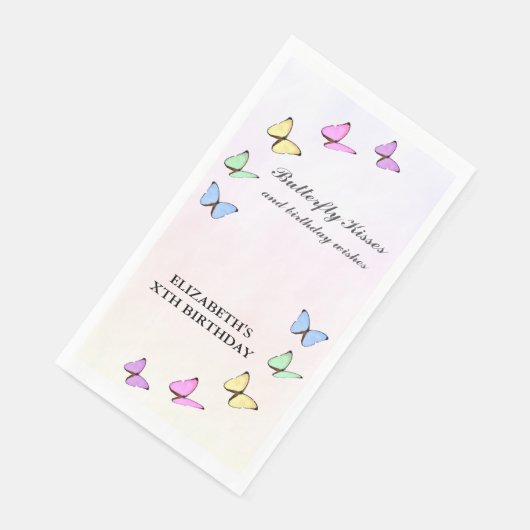Colorful Butterflies Birthday Servet (Hoek)