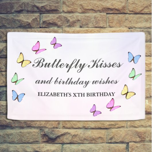 Colorful Butterflies Birthday Spandoek