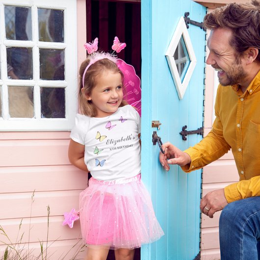 Colorful Butterflies Birthday T-shirt