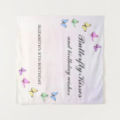 Colorful Butterflies Birthday Wandkleed (Voorkant (horizontaal))