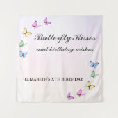 Colorful Butterflies Birthday Wandkleed (Voorkant)