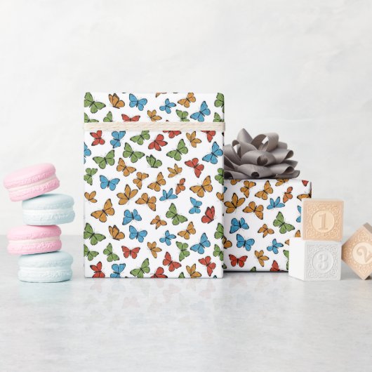 Colorful Butterflies Cadeaupapier (Baby Shower)