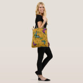 "Colorful Butterflies" Customizable Monogram Tote Bag (Op model)