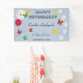 Colorful Butterflies & Daisies Happy Retirement  Spandoek (Insitu)