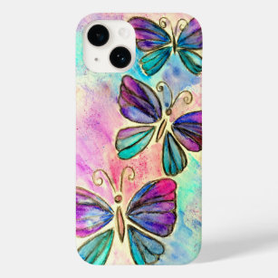Colorful Butterflies die Paarse roze kleuren vlieg Case-Mate iPhone 14 Hoesje