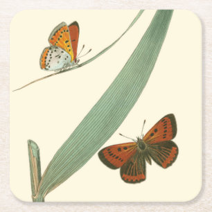 Colorful Butterflies die rond een leder stroomt Kartonnen Onderzetters