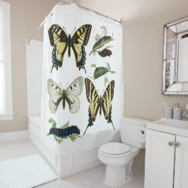 Colorful Butterflies en Caterpilars Douchegordijn
