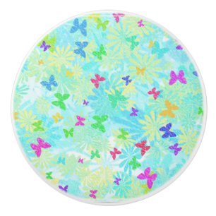 Colorful Butterflies en Daisies van Shirley Taylor Keramische Knop
