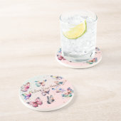 Colorful Butterflies en Hearts Zandsteen Onderzetter (Zijkant)