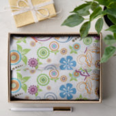 Colorful Butterflies & Flowers Pattern Monogramed Tissuepapier (Geschenk)