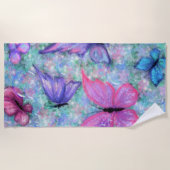 Colorful Butterflies Flying Beach Towel - Joy Strandlaken (Voorkant)