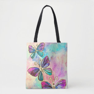 Colorful Butterflies Flying Canvas tas Spring