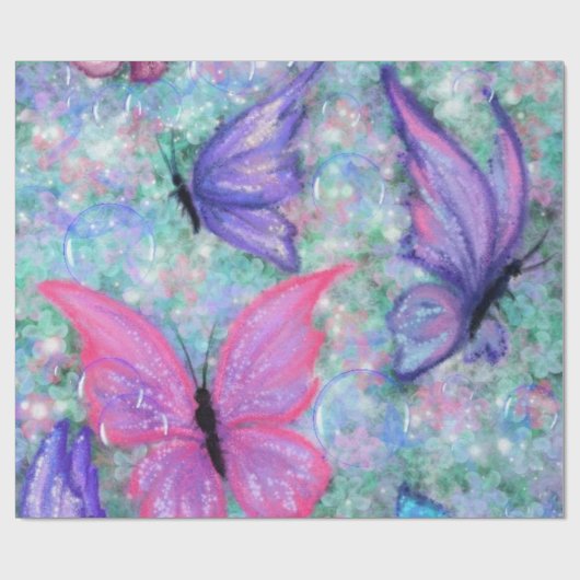 Colorful Butterflies Flying - Joy Cadeaupapier (Vlak)
