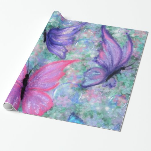 Colorful Butterflies Flying - Joy Cadeaupapier (Uitgerold)
