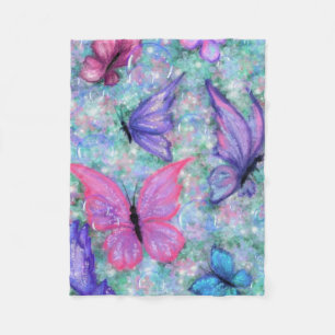 Colorful Butterflies Flying - Joy Fleece Deken