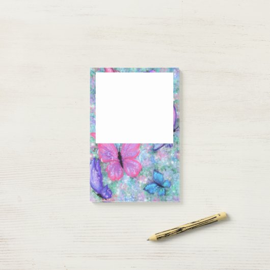 Colorful Butterflies Flying - Joy Post-it® Notes (Op bureau)