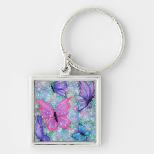 Colorful Butterflies Flying - Joy Sleutelhanger (Voorkant)