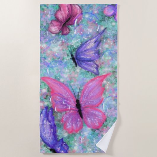 Colorful Butterflies Flying - Joy - Strandlaken (Voorkant)