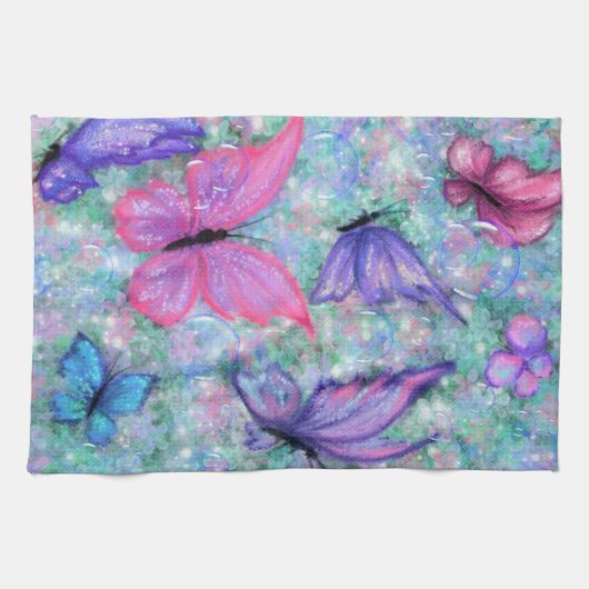 Colorful Butterflies Flying - Joy Theedoek (Horizontaal)