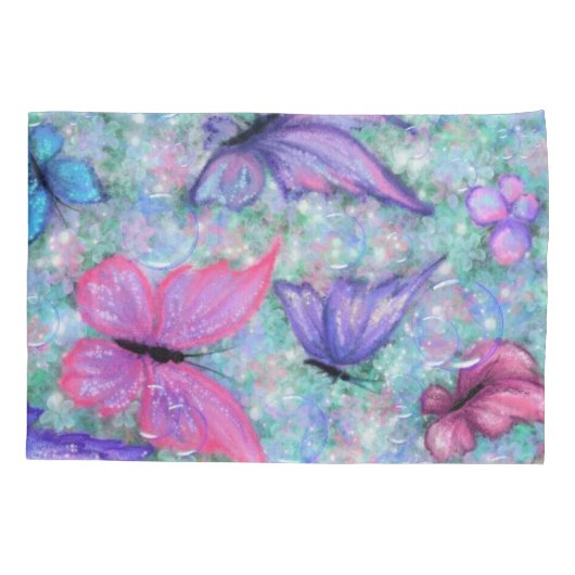 Colorful Butterflies Flying Pillow Hoesje Spring J Kussensloop (Achterkant)