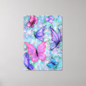 Colorful Butterflies Flying - Spring Canvas Afdruk (Voorkant)
