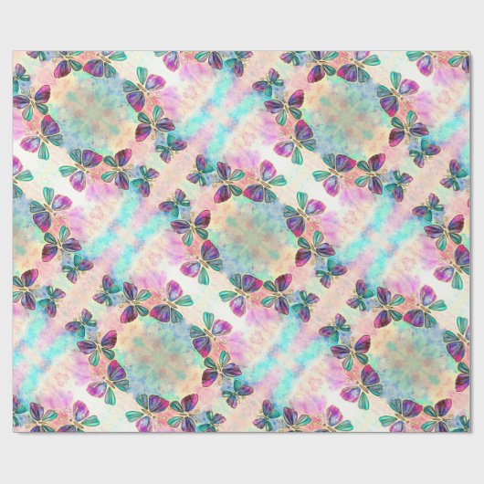 Colorful Butterflies Flying - Spring - Waterverf Cadeaupapier (Vlak)