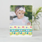 Colorful Butterflies Foto Birthday Invitation Kaart (Staand voorkant)