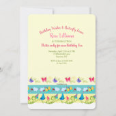 Colorful Butterflies Foto Birthday Invitation Kaart (Achterkant)