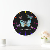 Colorful Butterflies - Gepersonaliseerd Grote Klok (Huis)