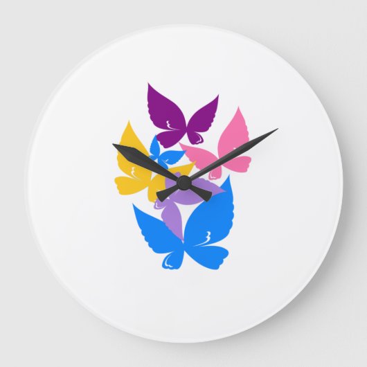 Colorful Butterflies Grote Klok (Voorkant)