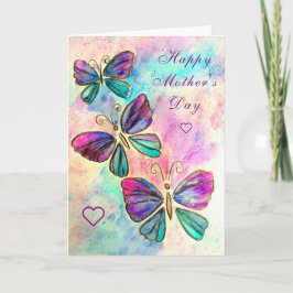Colorful Butterflies Happy Moederdag Kaart