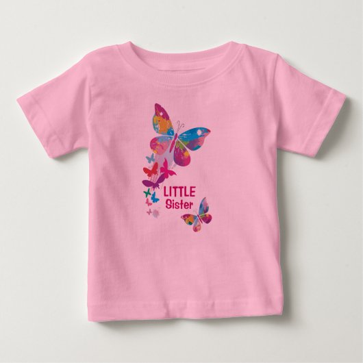 Colorful Butterflies LITTLE Zuster Shirt (Voorkant)