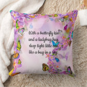 Colorful Butterflies met Good Night Baby Gezegde Kussen (Deken)