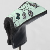 Colorful Butterflies op Flowers Green Personal Golfheadcover (3/4 voorkant)