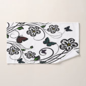 Colorful Butterflies op White Flowers Bad Handdoek (Handdoek)