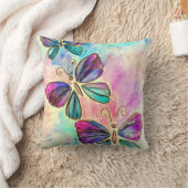 Colorful Butterflies Paars roze springlente Kussen (Deken)