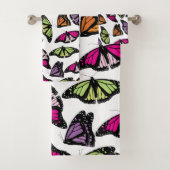 Colorful Butterflies Patroon Bad Handdoek (Insitu)