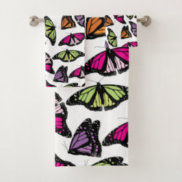Colorful Butterflies Patroon Bad Handdoek