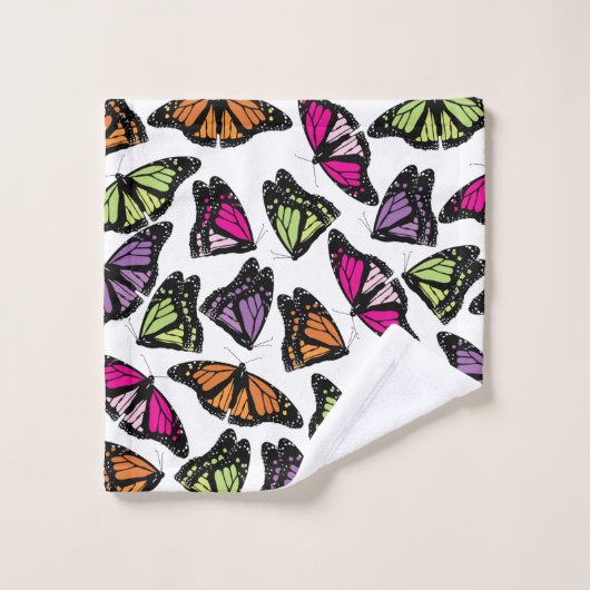 Colorful Butterflies Patroon Bad Handdoek (Wasdoekje)