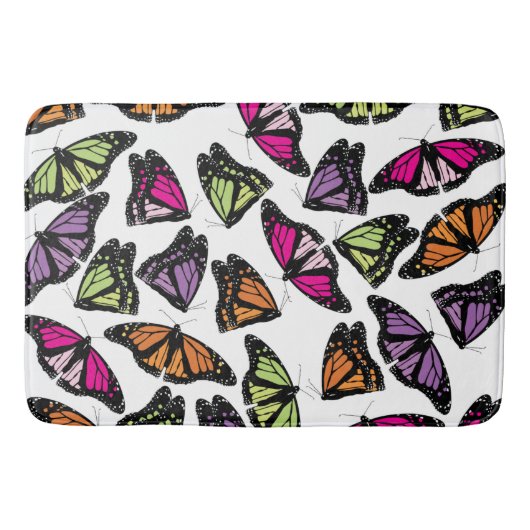 Colorful Butterflies Patroon Badmat (Voorkant)