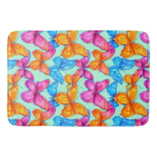 Colorful Butterflies Patroon Badmat (Voorkant)
