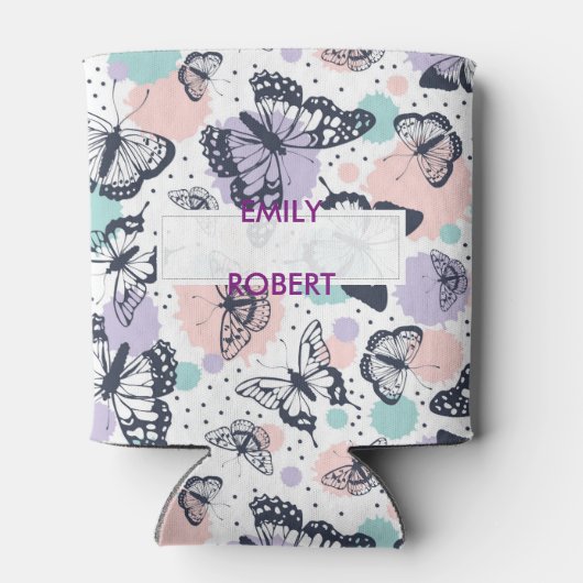 Colorful Butterflies Patroon Blikjeskoeler (Achterkant)