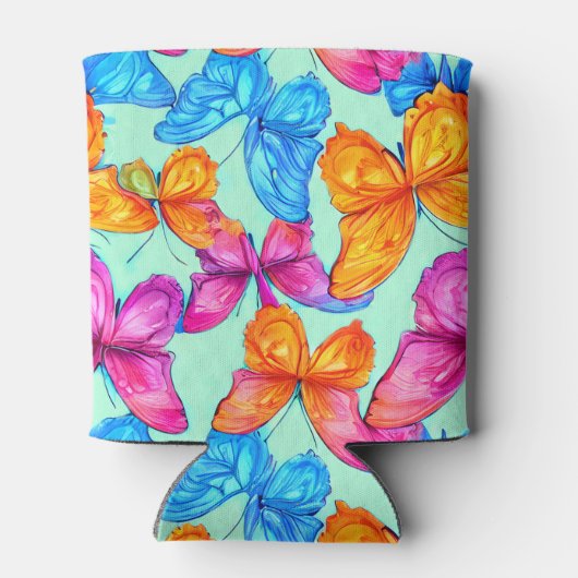 Colorful Butterflies Patroon Blikjeskoeler (Achterkant)