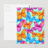 Colorful Butterflies Patroon Briefkaart (Voorkant / Achterkant)