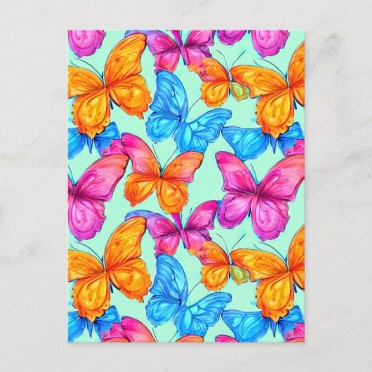 Colorful Butterflies Patroon Briefkaart (Voorkant)
