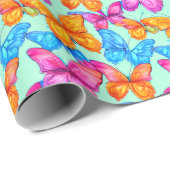 Colorful Butterflies Patroon Cadeaupapier (Rol Hoek)