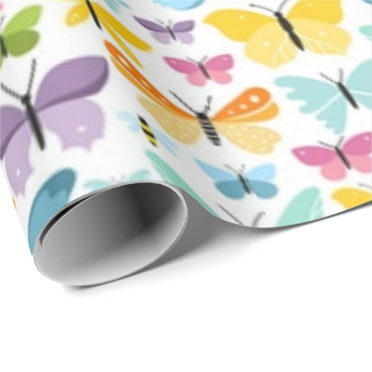 Colorful Butterflies Patroon Cadeaupapier (Rol Hoek)